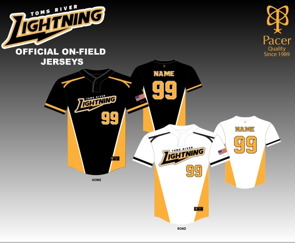 TOMS RIVER LIGHTNING OFFICIAL ON-FIELD JERSEYS by PACER