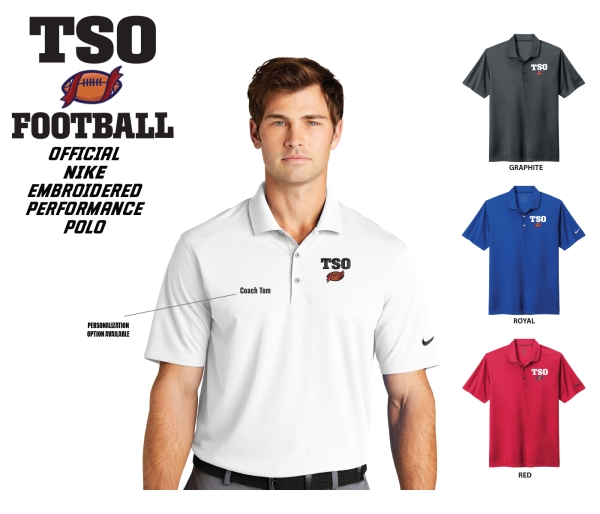 TSO FOOTBALL EMBROIDERED PERFORMANCE POLO COLLECTION by NIKE